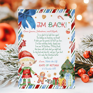 Lettre de garçon de Noël de lettre de lutin carte