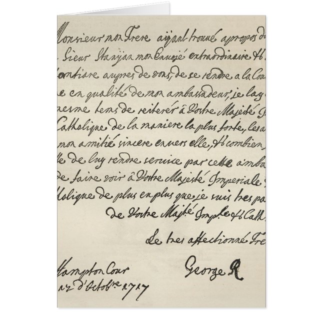 Lettre de George I à Charles VI (Devant)