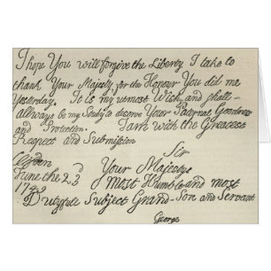 Lettre de George III à son grand-père