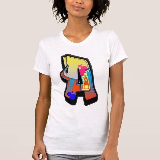 Lettre de graffiti de monogramme un T-shirt (Devant)