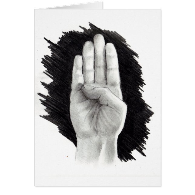 LETTRE DE LANGUE SIGNE AMÉRICAINE "B" (Devant)