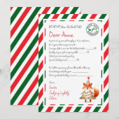 Lettre de le père Noël Carte de pointage des bonne (Devant / Derrière)