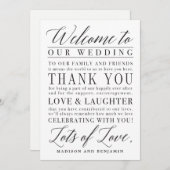 Lettre de Merci de bienvenue Mariage de script mod (Devant / Derrière)