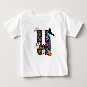Lettre de monstres Halloween H T-shirt bébé