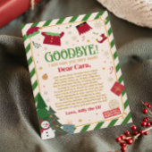 Lettre de Noël de l'elfe Carte de lettre d'adieu