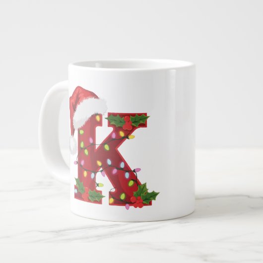 Lettre de Noël festive K Mug (Devant gauche)