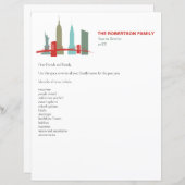 Lettre de Noël Modèle New York Skyline (Devant / Derrière)