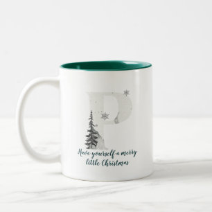 Lettre de Noël P Alphabet Café Mug