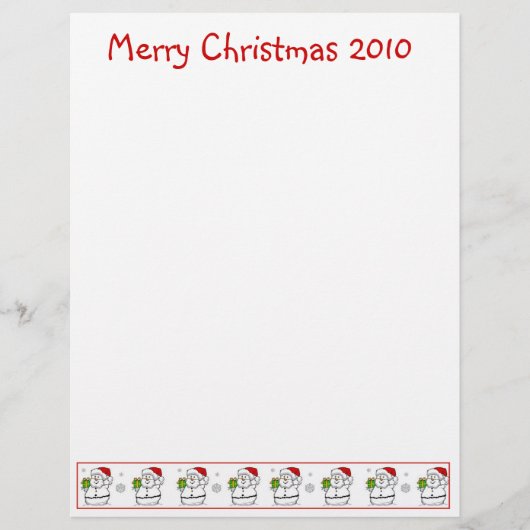 Lettre de Noël Papier - Snowman Joyeux Noël (Devant)