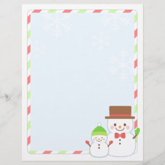 Lettre de Noël Papier - Snowman souriant