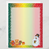 Lettre de Noël Papier - Snowman souriant (Devant / Derrière)