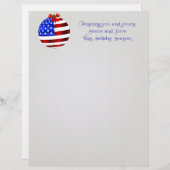 Lettre de Noël Patriotique Rouge Blanc Bleu Papier (Devant / Derrière)