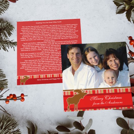 Lettre de Noël sur le dos de l'orignal Carte de No