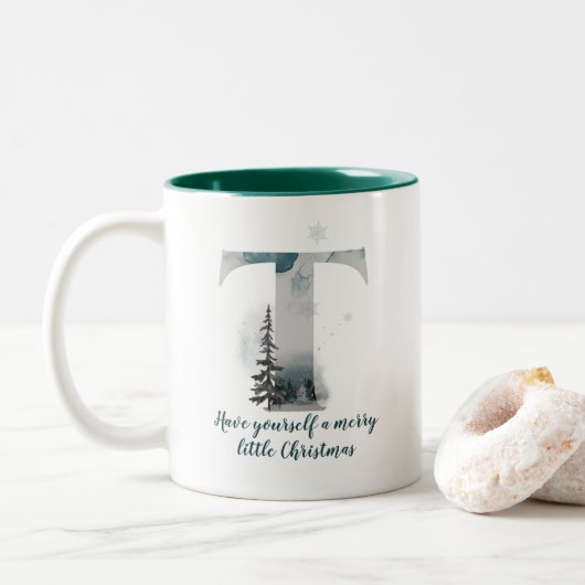 Lettre de Noël T Alphabet Café Mug (Avec donut)