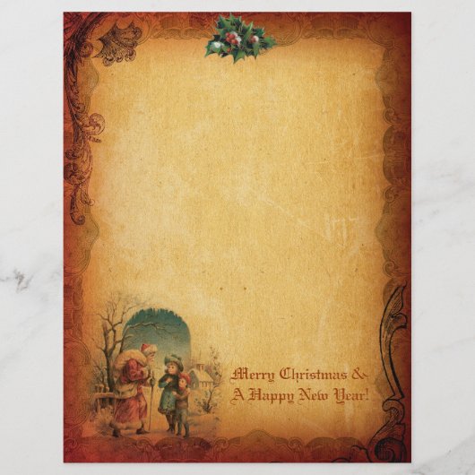 Lettre de Noël Vintage Papier (Devant)