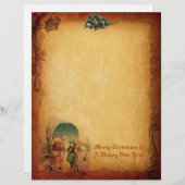 Lettre de Noël Vintage Papier (Devant / Derrière)