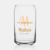 Lettre de nom de garçon d'honneur orange date masc (Verso)