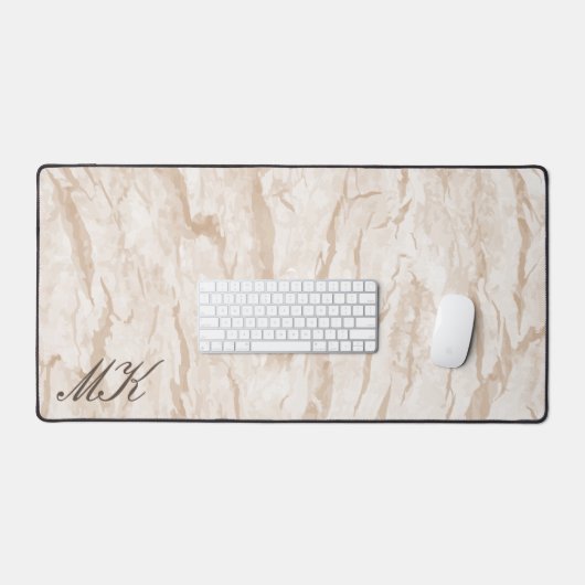 Lettre de nom personnalisée Agate Brown Cream Marb (Clavier et souris)