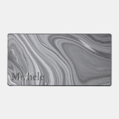 Lettre de nom personnalisée Agate Grey Marble Swir (Recto)