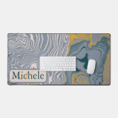 Lettre de nom personnalisée Gris et marbre (Clavier et souris)