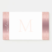 Lettre de nom personnalisée rose Gold Post-it® Not (Devant)