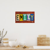 Lettre de plaque de licence EMILY Nom affiche pers (Cuisine)