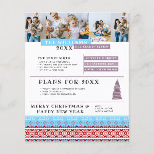 Lettre de révision de l'année Flyer de Noël fami