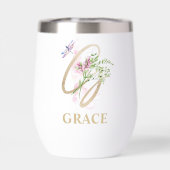 Lettre de script or G Monogramme Nom personnalisé (Arrière)