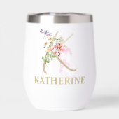 Lettre de script or K Monogramme Nom personnalisé (Arrière)