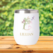 Lettre de script or L Monogramme Nom personnalisé