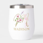 Lettre de script or M Monogramme Nom personnalisé (Avant)