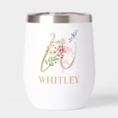 Lettre de script or W Monogramme Nom personnalisé (Arrière)