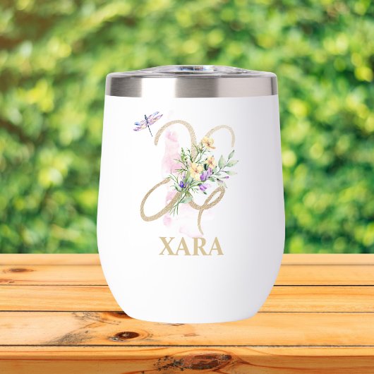 Lettre de script or X Monogramme Nom personnalisé