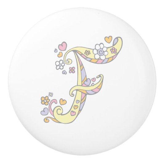 Lettre décorative F mongramme poignée poignée (Devant)