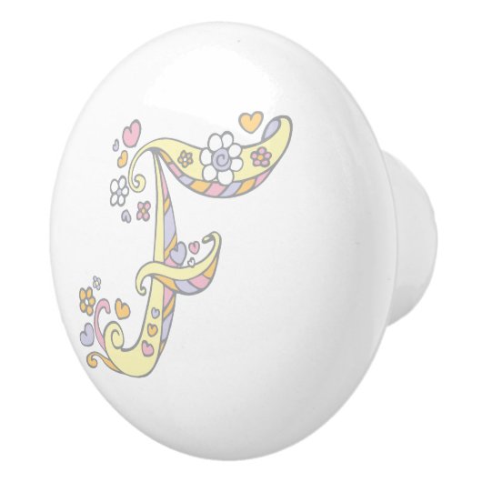 Lettre décorative F mongramme poignée poignée (Droite)