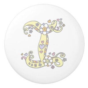 Lettre décorative I monogramme poignée poignée poi