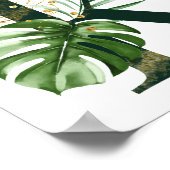 Lettre décorative K avec affiche feuille tropicale (Coin)