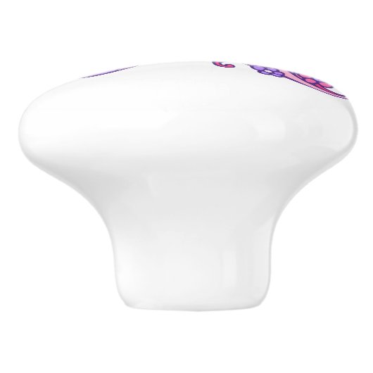 Lettre décorative K monogramme rose violet bouton (Côté)