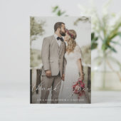 lettre délicate mariage merci photo (Debout devant)