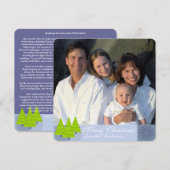 Lettre d'information sur carte de Noël rétro bleu (Devant / Derrière)