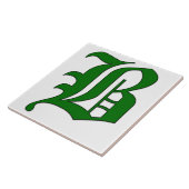 Lettre diplôme B en Carreaux Monogrammes verts (Côté)