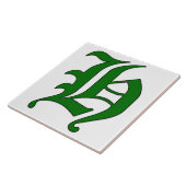 Lettre diplôme H en carreaux Monogramme vert (Côté)