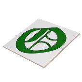 Lettre diplôme O en Carreaux Monogrammes verts (Côté)