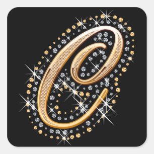 Lettre d'or C - autocollant carré