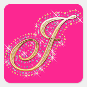 Lettre d'or J - autocollant