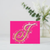 Lettre d'or J - Carte postale (Debout devant)