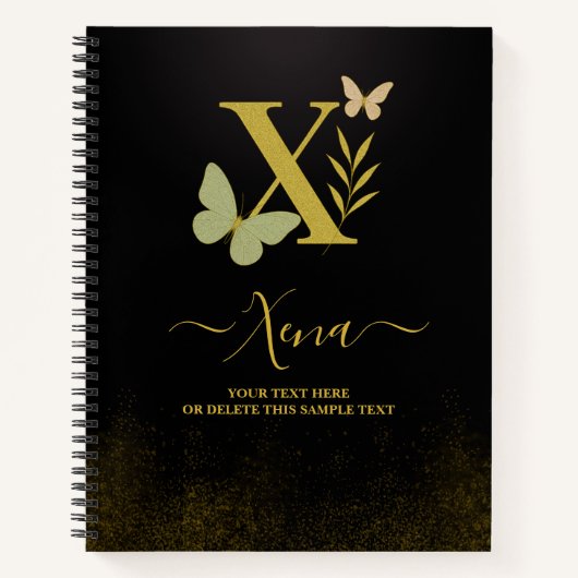 Lettre d'or X Carnet papillon couverture (Devant)