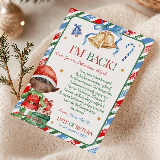 Lettre du lutin garçon de Noël Carte de vœux