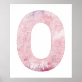 Lettre du nom de la fille O Poster d'aquarelle ros (Devant)