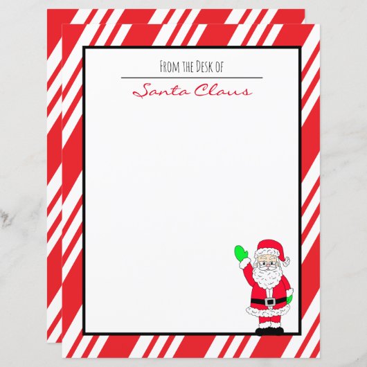 Lettre du Père Noël Papier blanc (Devant / Derrière)